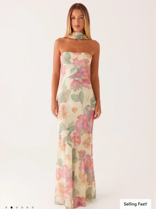 Peppermayo Dresses & Skirts - Peppermayo Cream Floral Maxi Dress with Pink & Green Print